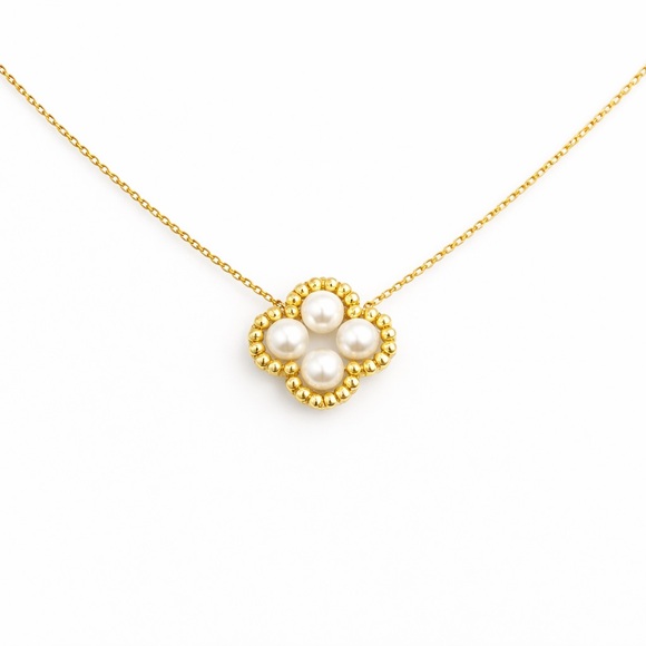 Venus and Vulcan Jewelry - Golden Bloom Pearl Necklace